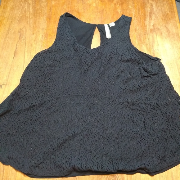 Penningtons Tops - Penningtons Size 4X Black Lace Swing Tank Shirt, Sleeveless, Lined